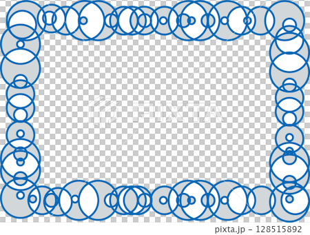 Beautiful frame made of circles, white background, blue, gray and white, geometric pattern Beautiful frame made of circles, white background, blue, gray and white, geometric pattern 128515892