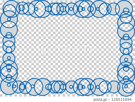 Beautiful frame made of circles and circles, transparent background, blue and gray, geometric pattern Beautiful frame made of circles and circles, transparent background, blue and gray, geometric pattern 128515894