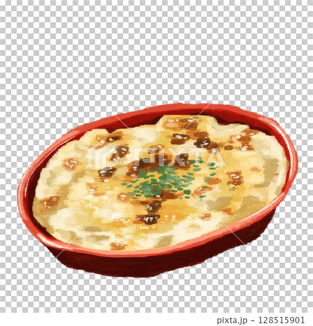 Gratin painted with watercolors Gratin painted with watercolors 128515901