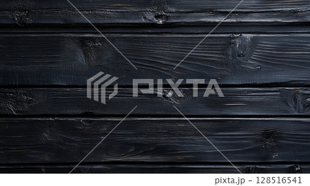 Wooden textured black planks board wall pattern hardwood rustic background 128516541