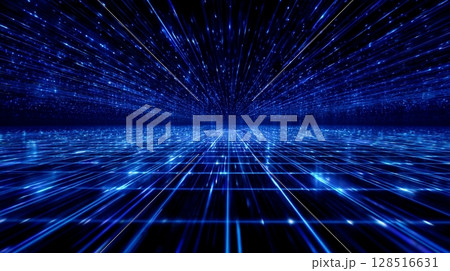 未来的な青い光グリッド8 未来的な青い光グリッド8 128516631