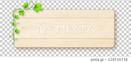 天然木紋橫幅(白木頭配上常春藤裝飾,左上角) 天然木紋橫幅(白木頭配上常春藤裝飾,左上角) 128516736