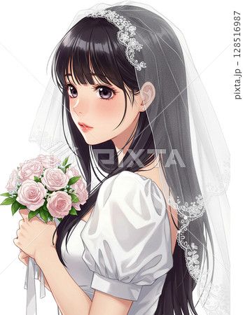 portrait of a beautiful young bride 128516987