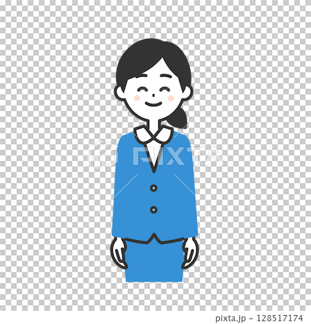 Illustration of a smiling woman in a suit 128517174