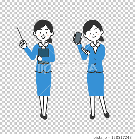 スーツ姿の女性イラスト 128517248