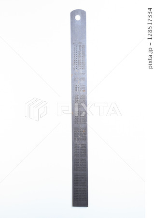 metal ruler isolated on white background, object for education metal ruler isolated on white background, object for education 128517334
