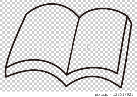 Monochrome open book illustration 128517923