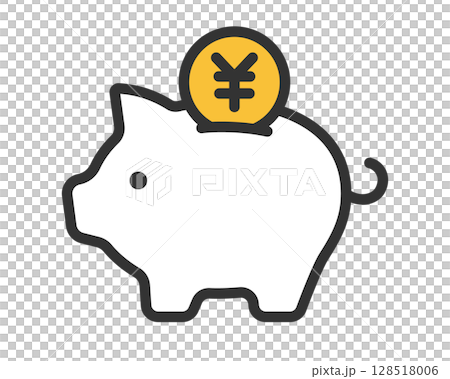 Pig money box and yen coin icon illustration | Vector Pig money box and yen coin icon illustration | Vector 128518006