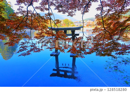 秋の金鱗湖（天祖神社・由布市湯布院町） 128518280