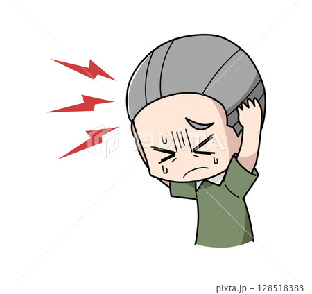 頭痛に苦しむ高齢男性のイラスト 128518383