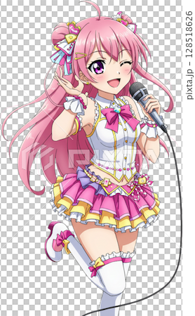 girl with pink hair girl with pink hair 128518626