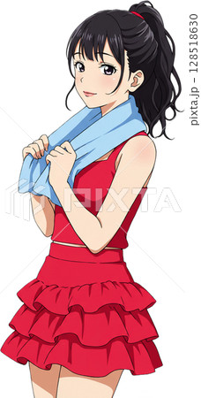 girl in red dress 128518630