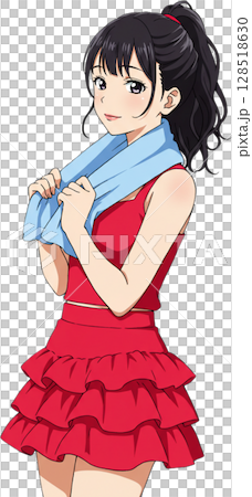 girl in red dress 128518630