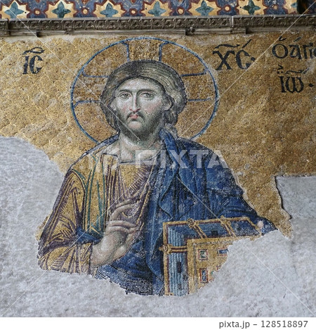 イスタンブール アヤソフィア キリスト壁画 イスタンブール アヤソフィア キリスト壁画 128518897