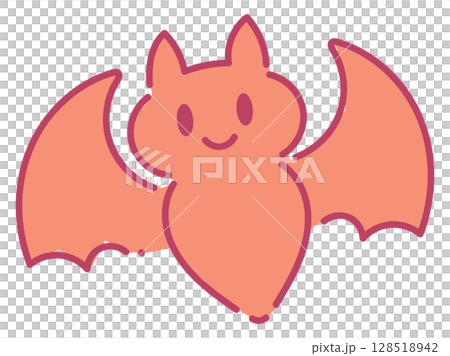 Smiling orange bat illustration Smiling orange bat illustration 128518942
