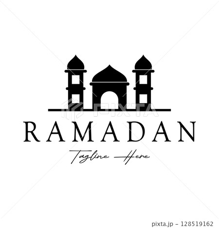 Ramadan Mubarak logo with lantern elements, crescent moon and star mosque building, Islamic calligraphy pattern, for business, architecture, Muslims, Eid, Eid cards, Islamic education Ramadan Mubarak logo with lantern elements, crescent moon and star mosque building, Islamic calligraphy pattern, for business, architecture, Muslims, Eid, Eid cards, Islamic education 128519162
