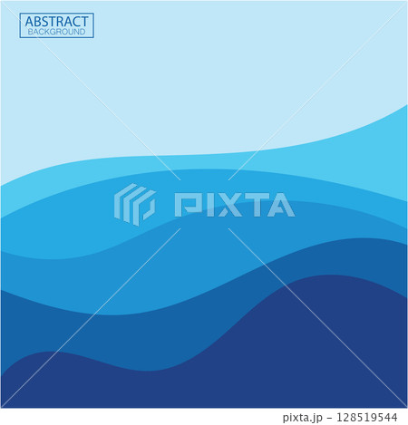 Blue wave vector abstract background flat design stock illustration 128519544