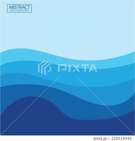 Blue wave vector abstract background flat design stock illustration 128519545