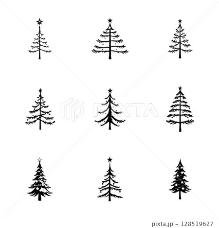 Christmas tree logo vector illustration template Christmas tree logo vector illustration template 128519627