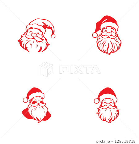Santa clause set logo vector illustration template 128519719