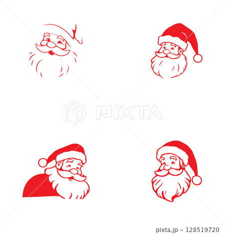 Santa clause set logo vector illustration template 128519720