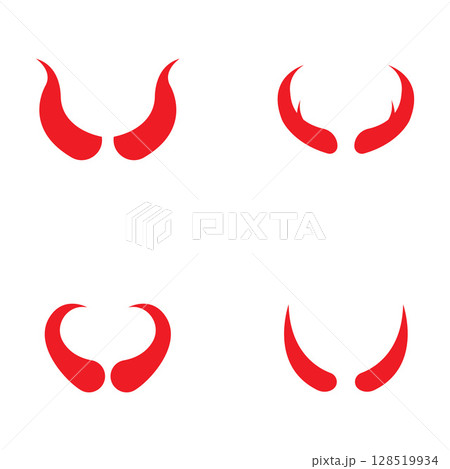 Devil horn Vector icon design illustration Template Devil horn Vector icon design illustration Template 128519934
