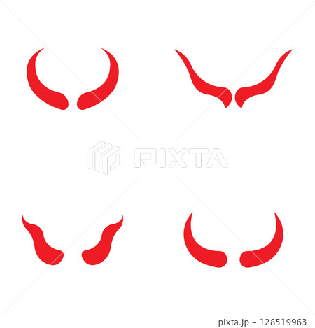 Devil horn Vector icon design illustration Template Devil horn Vector icon design illustration Template 128519963