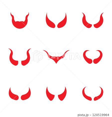 Devil horn Vector icon design illustration Template 128519964