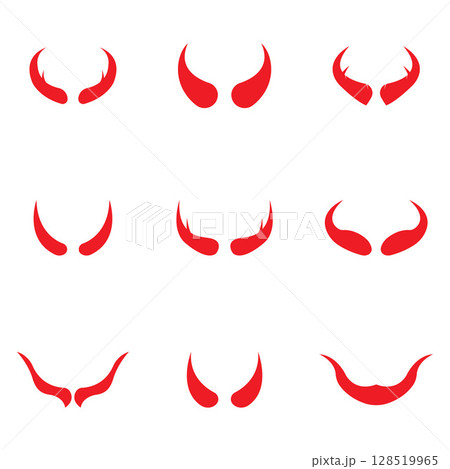 Devil horn Vector icon design illustration Template Devil horn Vector icon design illustration Template 128519965