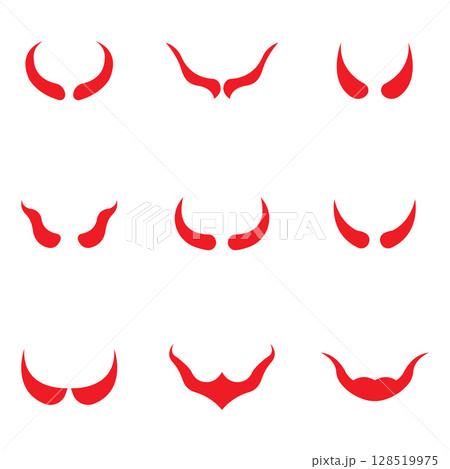 Devil horn Vector icon design illustration Template Devil horn Vector icon design illustration Template 128519975