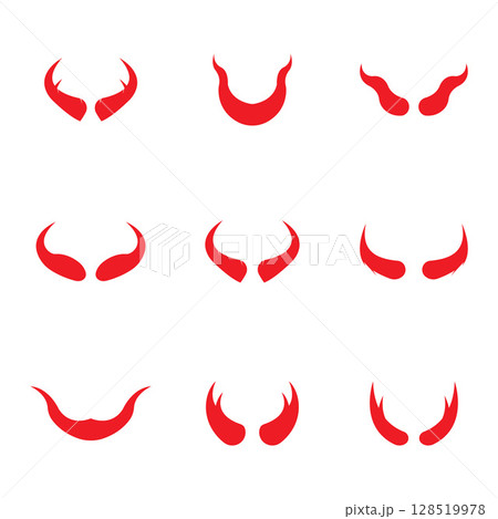 Devil horn Vector icon design illustration Template Devil horn Vector icon design illustration Template 128519978