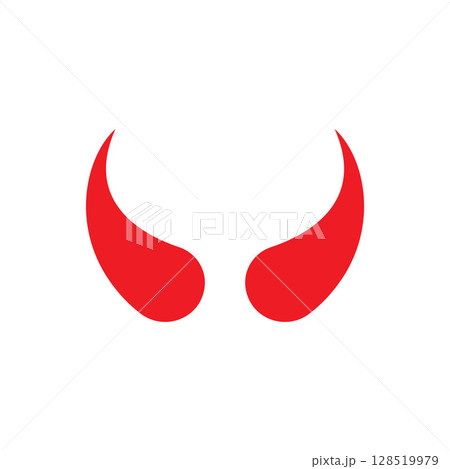 Devil horn Vector icon design illustration Template 128519979