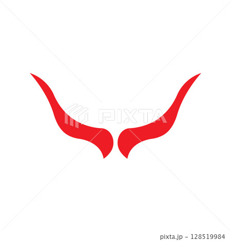 Devil horn Vector icon design illustration Template 128519984