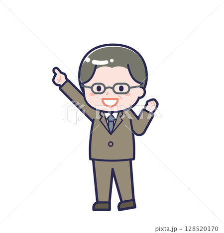 中年の会社員／ななめ／男性 05 128520170