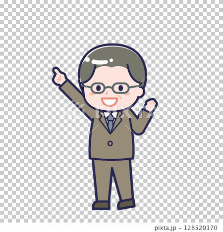 中年の会社員／ななめ／男性 05 128520170