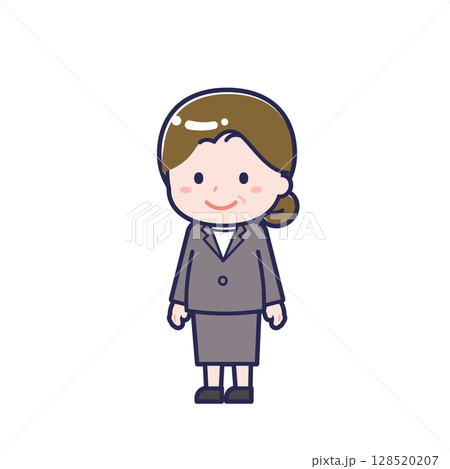 中年の会社員/ななめ/女性 09 中年の会社員/ななめ/女性 09 128520207