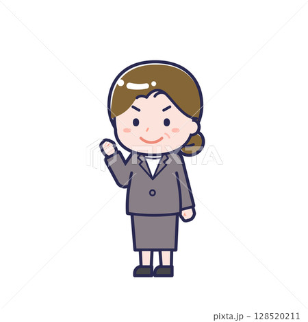 中年の会社員／ななめ／女性 12 128520211