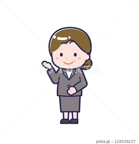 中年の会社員/ななめ/女性 18 中年の会社員/ななめ/女性 18 128520217