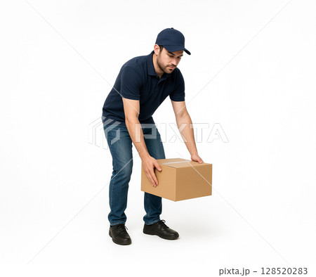 配送作業中の男性スタッフの様子 128520283