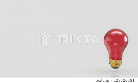 The Red light bulb or education or Idea concept 3d Rendering. The Red light bulb or education or Idea concept 3d Rendering. 128520381
