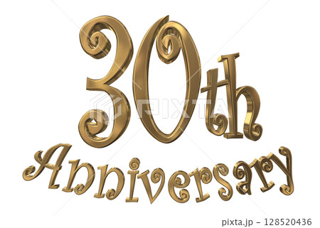 3DCG文字「30th Anniversary/30周年マークキラキラ」 128520436