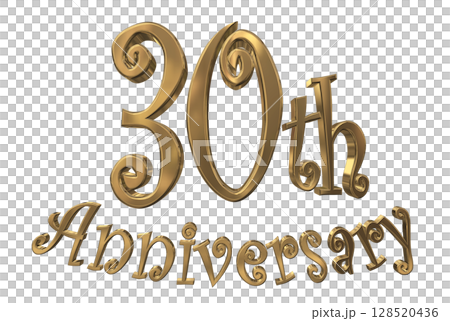 3DCG文字「30th Anniversary/30周年マークキラキラ」 128520436