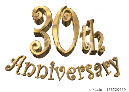 3DCG文字「30th Anniversary/30周年マークキラキラ」 3DCG文字「30th Anniversary/30周年マークキラキラ」 128520439