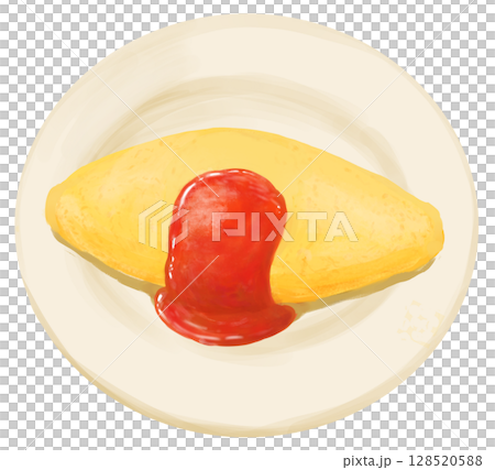 煎蛋捲飯的插圖 128520588