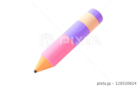 A pen flying through the air, capturing the essence of creativity and the back-to-school theme in a 3D format 128520624