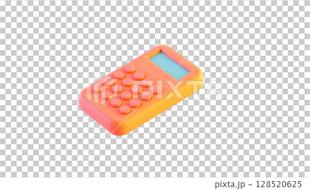 A 3D calculator icon, elegantly floating in the air, emphasizing its playful design 128520625