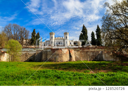Sharovka palace in neo-gothic style, also known as Sugar Palace in Kharkov region, Ukraine 128520726