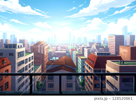風景 ベランダから見る街 風景 ベランダから見る街 128520861