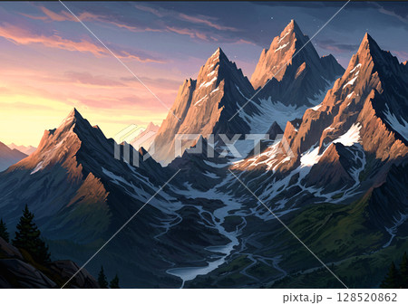 風景 アルプスの山 風景 アルプスの山 128520862