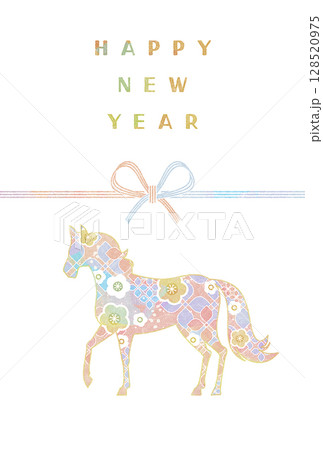 午年 年賀状 デザイン シンプル イラスト 午年 年賀状 デザイン シンプル イラスト 128520975